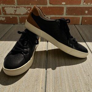 Naturalizer Womens 7.5M Morrison Sneakers, Black Leather/Brown Suede, Lace Up